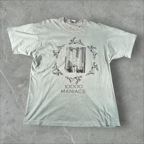 Vintage 10,000 Maniacs Shirt Mens XL Grey 90s Middlebury Tour 1993 Band Tee Rare